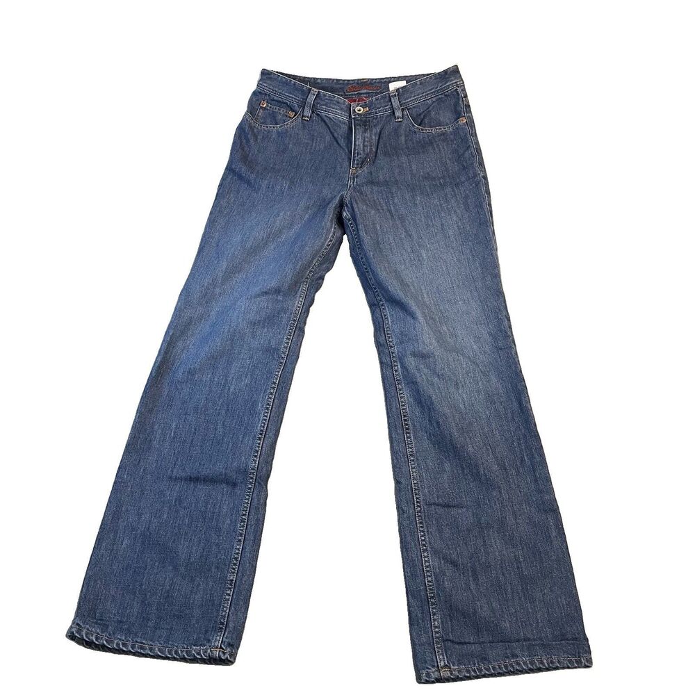 Womens Eddie Bauer Natural Fit Red Flannel-Lined Jeans 2007 Size 8 Cabincore